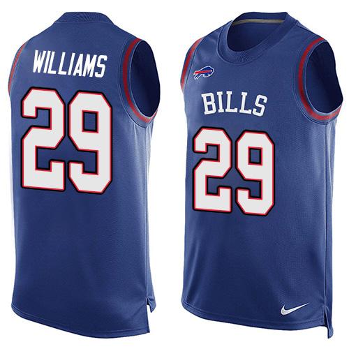  Bills #29 Karlos Williams Royal Blue Team Color Men's Stitched NFL Limited Tank Top Jersey